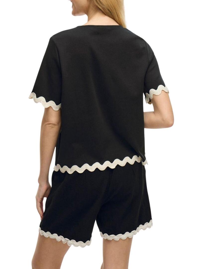 Top Vila Calisa nero per donna.