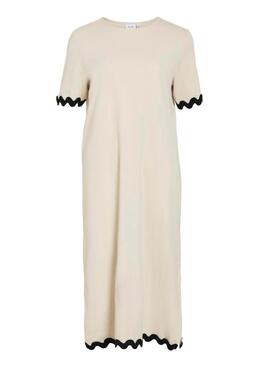 Abito Vila Calisa beige per donna