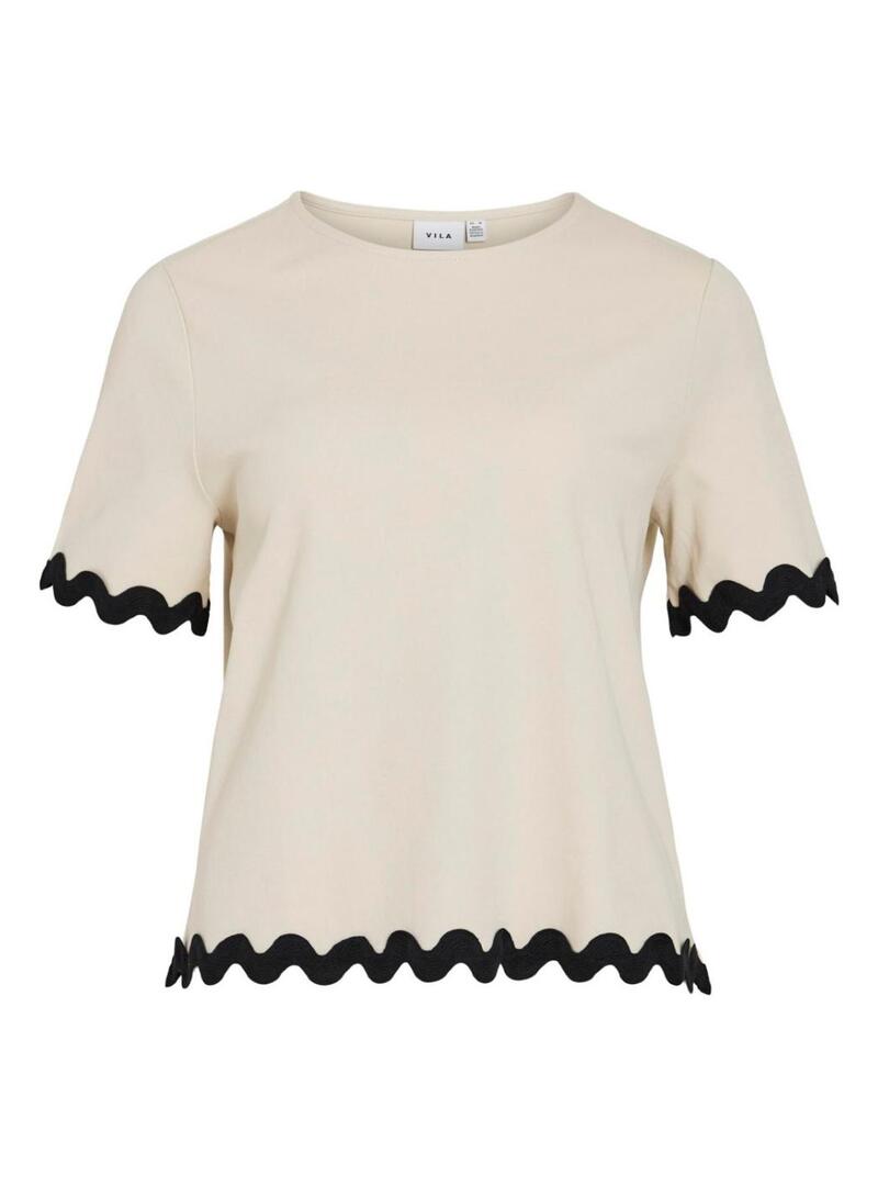 Top Vila Calisa beige per donna