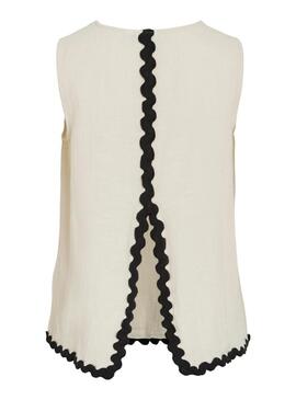Top Vila Manda beige per donna