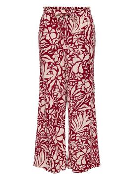 Pantaloni Only Kaleen rossi da donna.