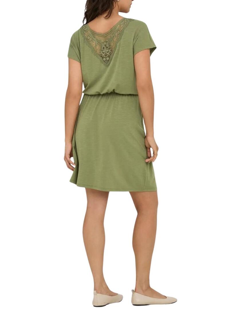 Abito Only Freda Batsleeve verde per donna