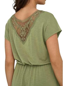 Abito Only Freda Batsleeve verde per donna
