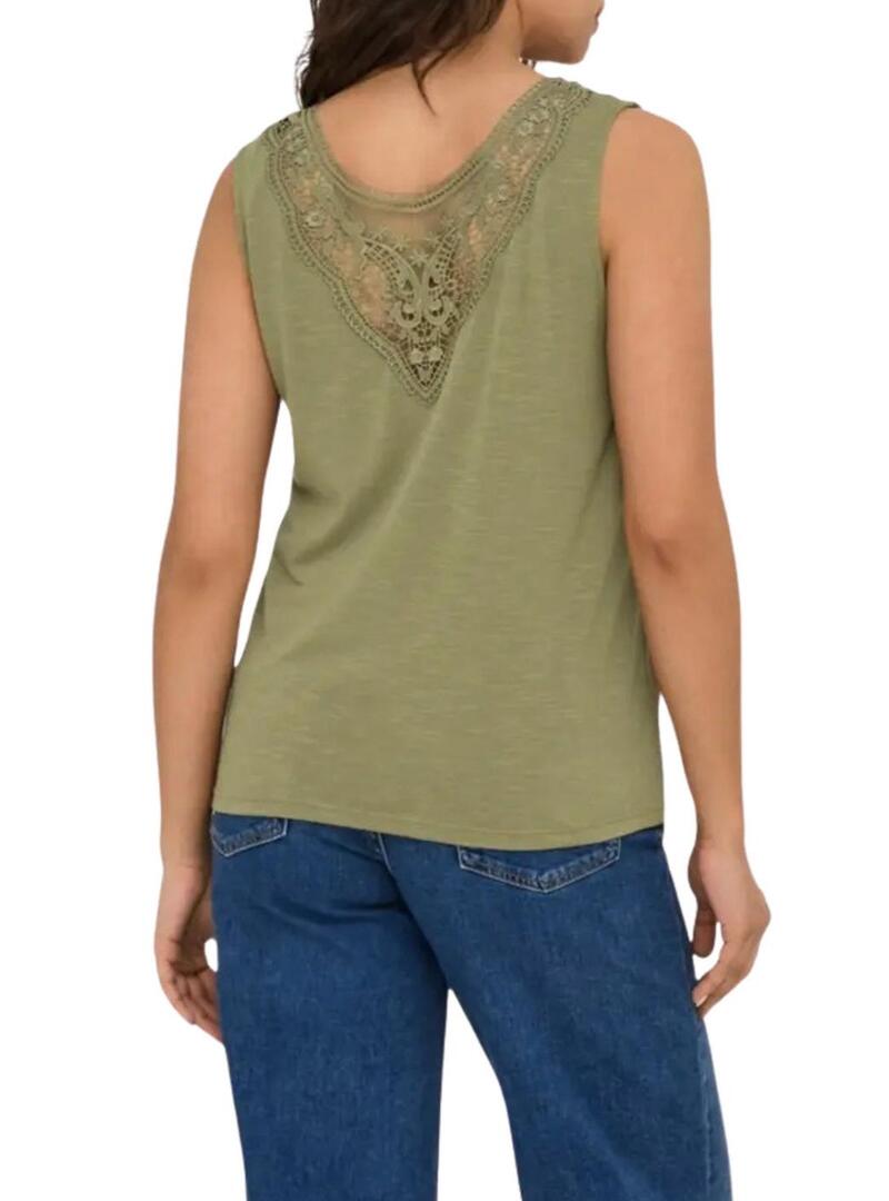 Maglietta verde Only Freda per donna.