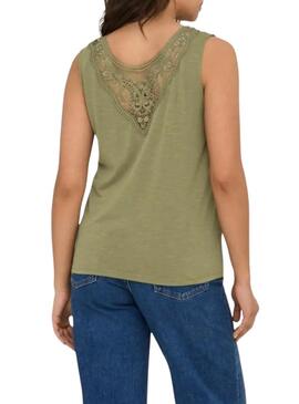 Maglietta verde Only Freda per donna.