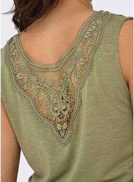 Maglietta verde Only Freda per donna.