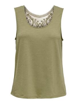 Maglietta verde Only Freda per donna.