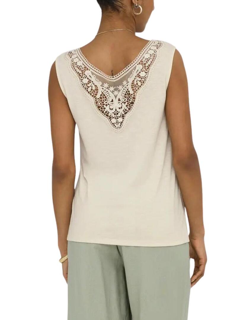 Maglietta beige Only Freda per donna