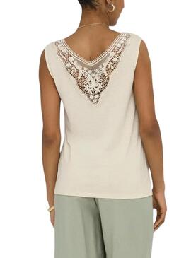 Maglietta beige Only Freda per donna