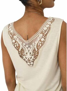 Maglietta beige Only Freda per donna