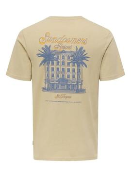 Maglietta Only and Sons Manuel Resort beige per uomo