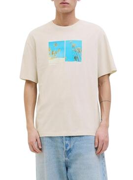 Maglietta Jack e Jones Porto beige per uomo