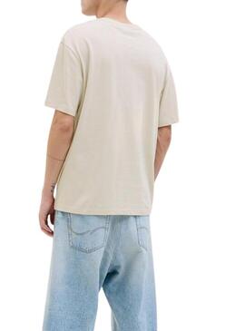 Maglietta Jack e Jones Porto beige per uomo