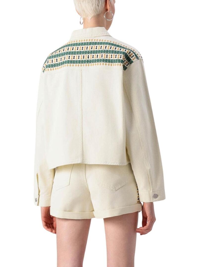 Giacca di jeans Zarzu beige per donna