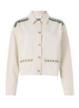 Giacca di jeans Zarzu beige per donna