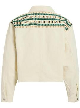 Giacca di jeans Zarzu beige per donna