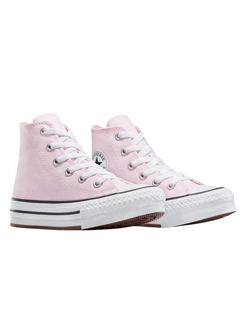 Sneakers Converse Chuck Taylor All Star Lift Platform rosa per bambina e bambino.