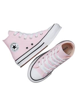 Sneakers Converse Chuck Taylor All Star Lift Platform rosa per bambina e bambino.