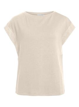 Maglietta Vila Vibilea beige per donna.