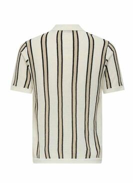 Camicia Only and Sons Gabriel a righe beige per uomo