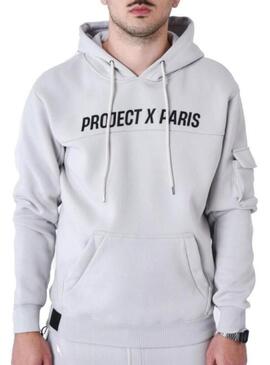 Felpa Project x Paris Logo grigia per uomo