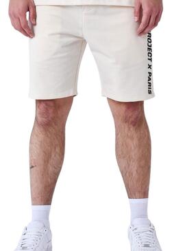 Bermudas Progetto x Logo beige di Parigi per uomo.