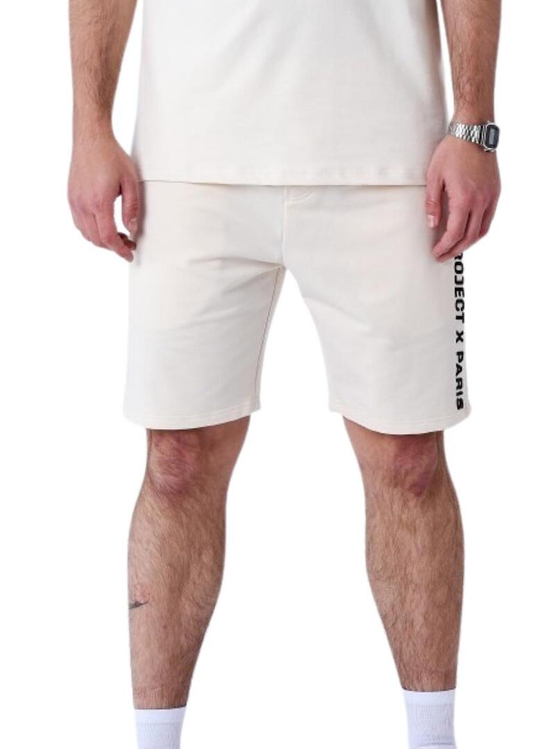 Bermudas Progetto x Logo beige di Parigi per uomo.