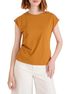 Maglietta Naf Naf in pizzo arancione per donna