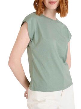 Maglietta Naf Naf in pizzo verde per donna