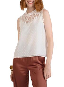 Camicetta Naf Naf Plumeti bianca per donna
