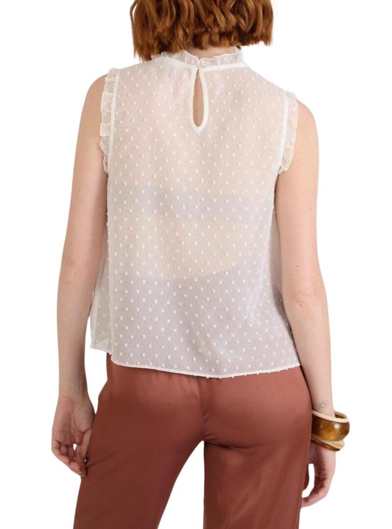 Camicetta Naf Naf Plumeti bianca per donna