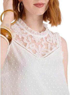 Camicetta Naf Naf Plumeti bianca per donna