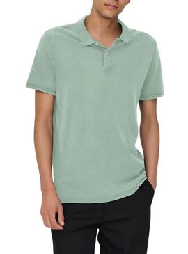 Polo Only and Sons Travis verde per uomo