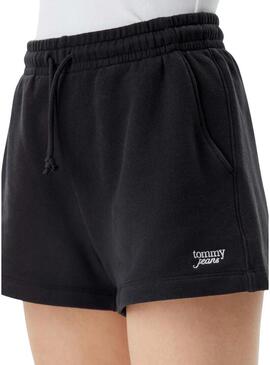 Shorts Tommy Jeans Script neri per donna.