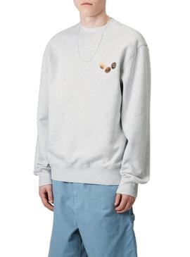 Felpa Carhartt Button grigia per uomo