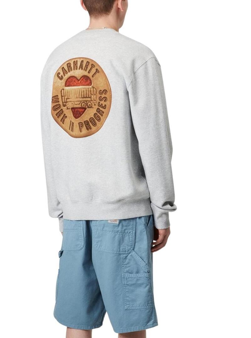 Felpa Carhartt Button grigia per uomo