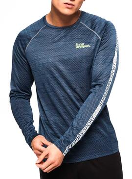 T-Shirt Superdry Active Microvent Blu 