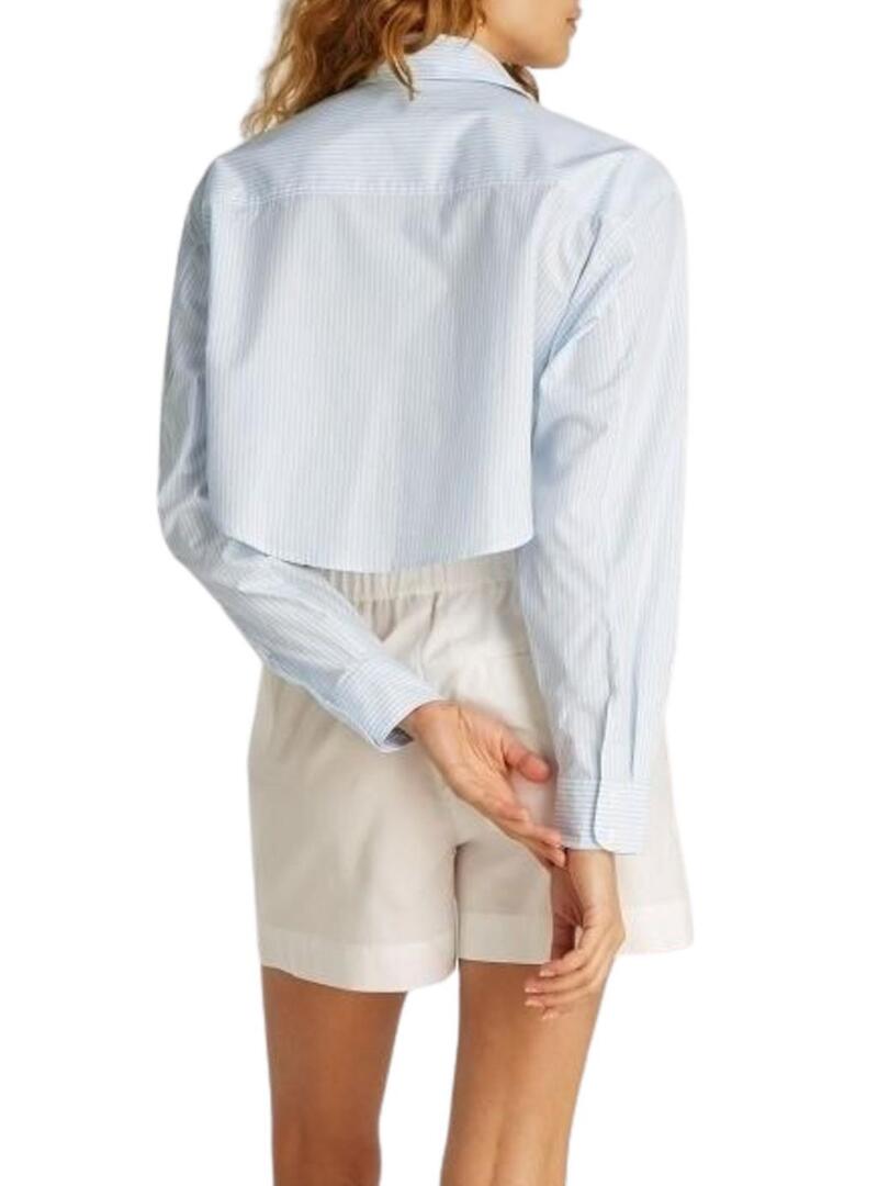Camicia Calvin Klein Jeans Cropped blu per donna