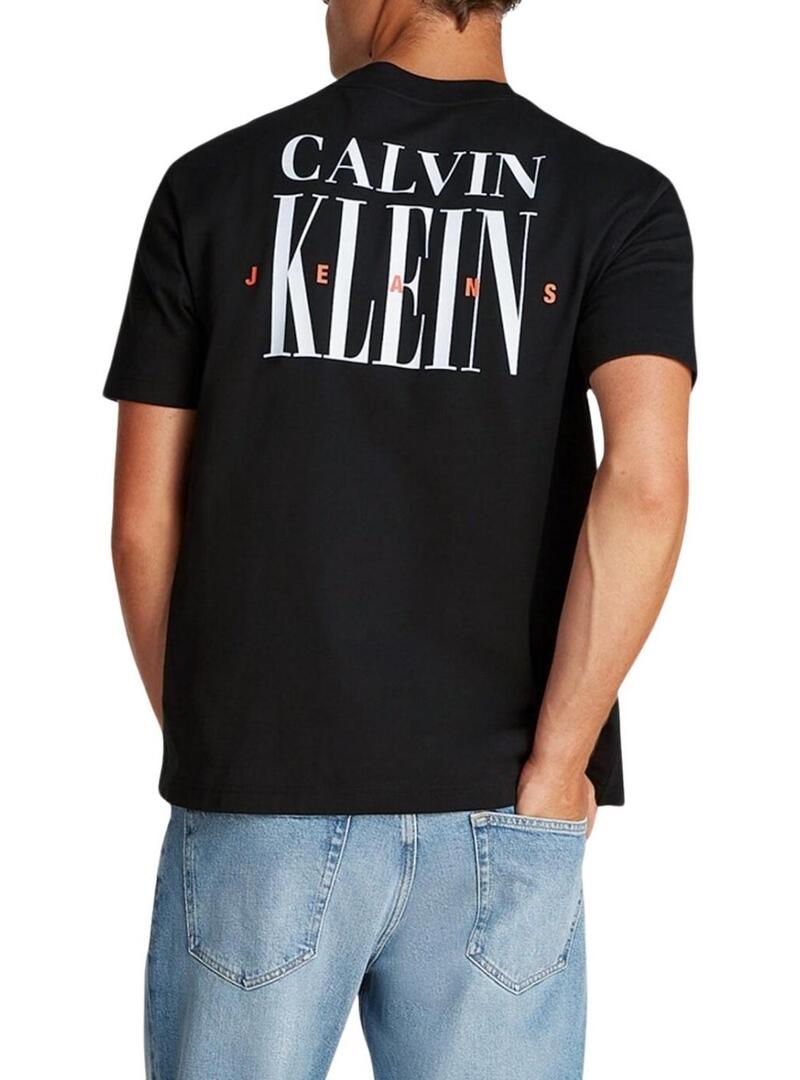 Maglietta Calvin Klein Jeans Serif nera per uomo.