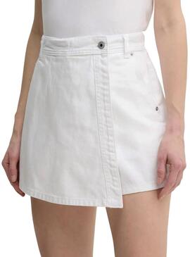 Gonna corta bianca Pepe Jeans Skort per donna