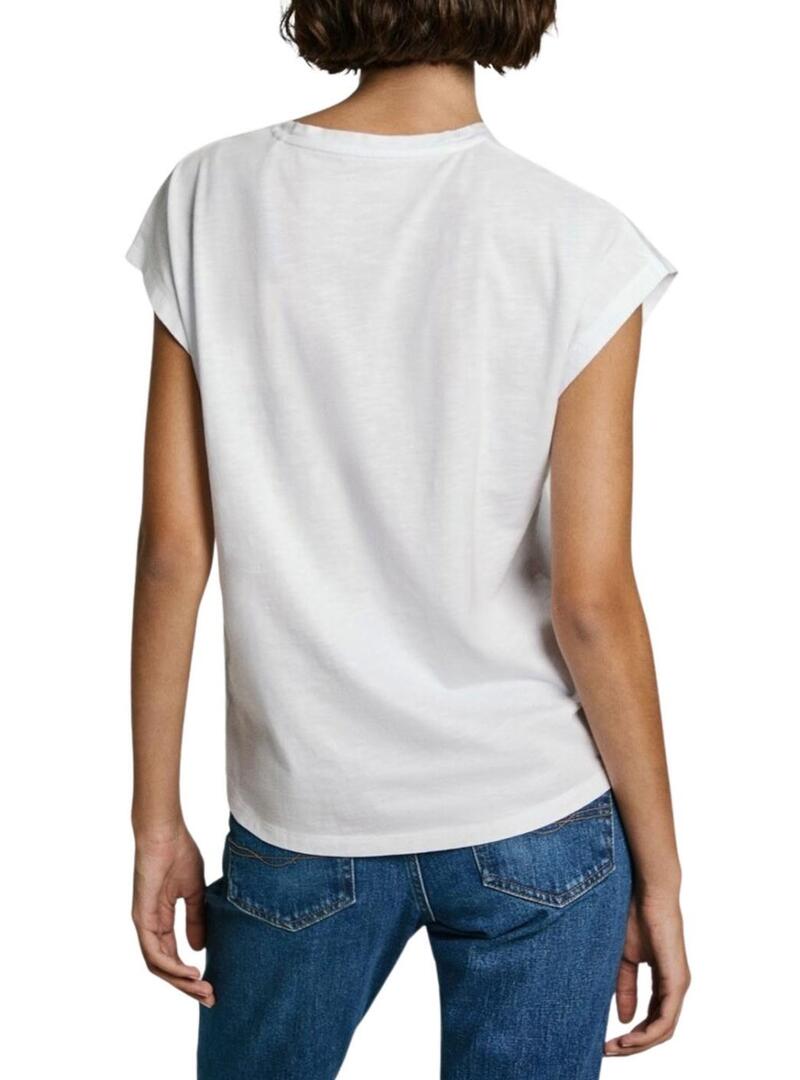 Maglietta Pepe Jeans Roalie bianca per donna