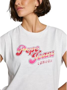 Maglietta Pepe Jeans Roalie bianca per donna