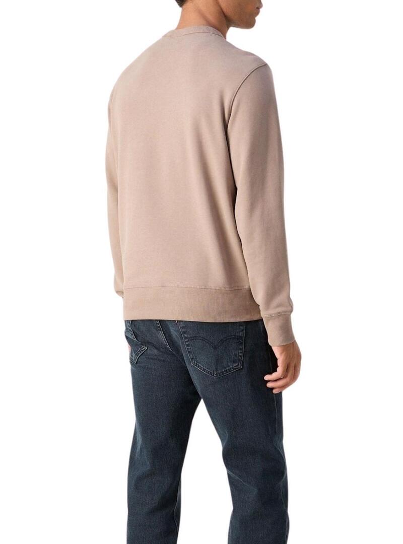 Felpa Calvin Klein Label marrone per uomo