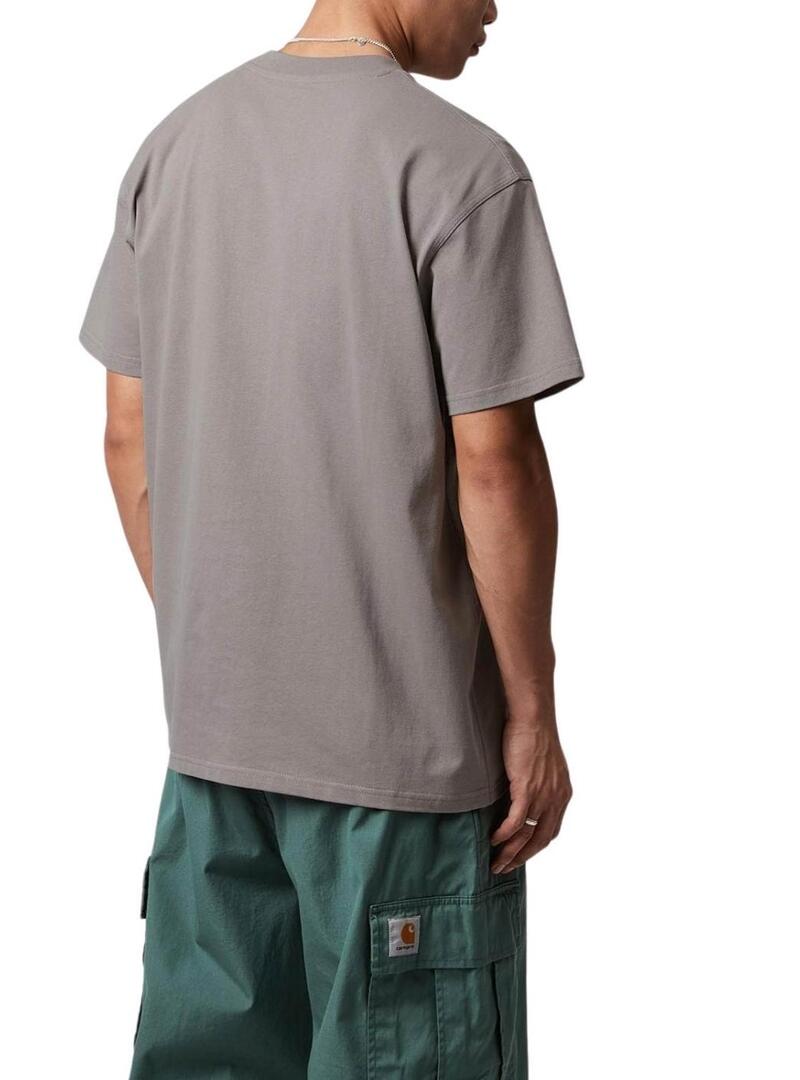 Maglietta Carhartt American Script grigia per uomo