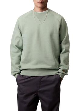 Felpa Carhartt Chase girocollo verde per uomo