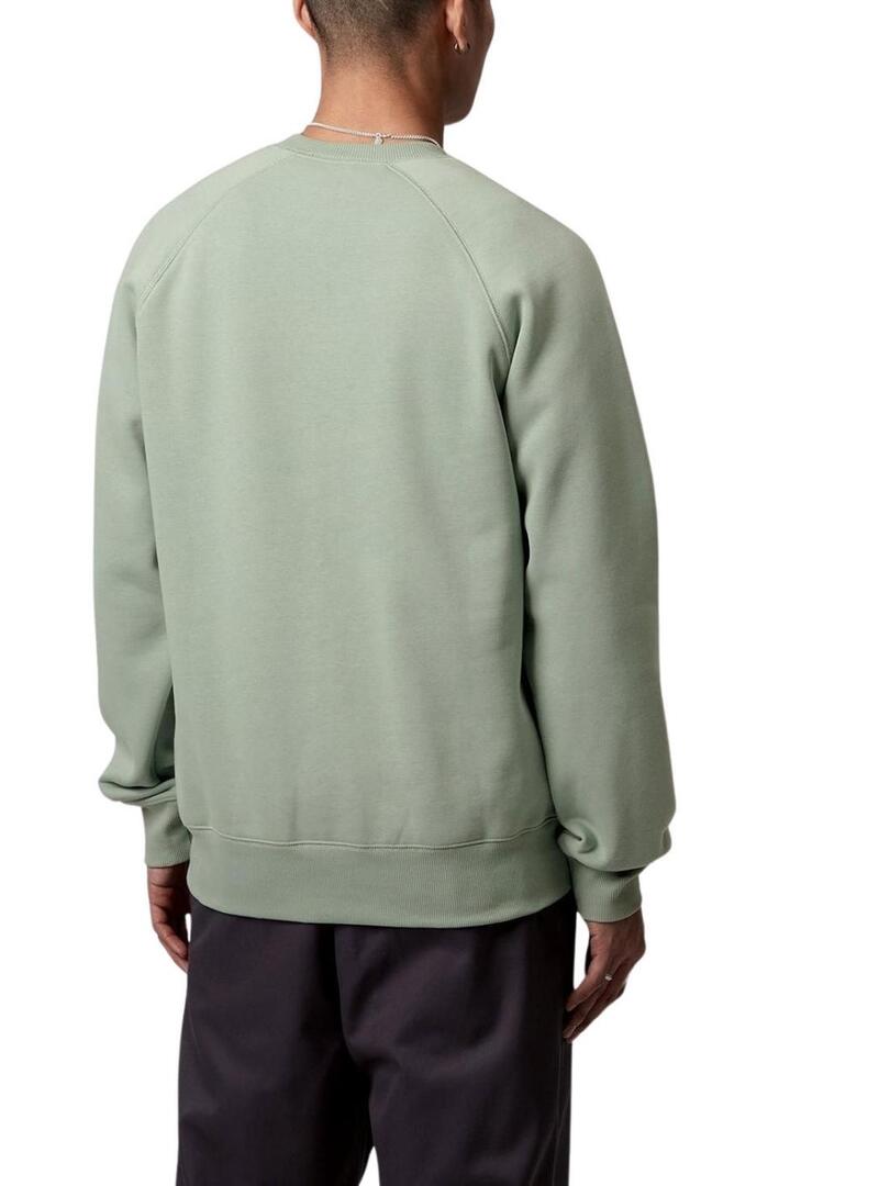 Felpa Carhartt Chase girocollo verde per uomo