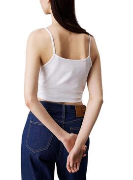 Maglietta Calvin Klein Monologo Strappy Bianca Donna