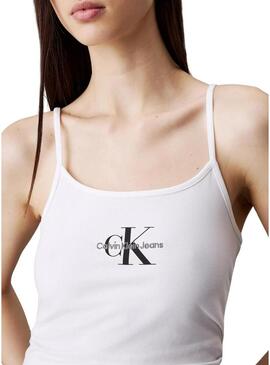 Maglietta Calvin Klein Monologo Strappy Bianca Donna