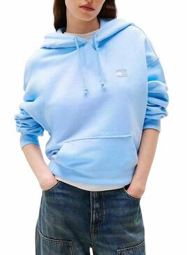 Felpa Tommy Jeans Box per donna blu