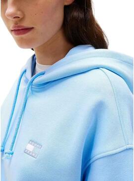 Felpa Tommy Jeans Box per donna blu